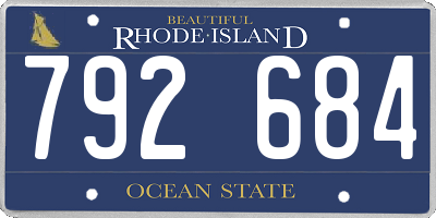 RI license plate 792684