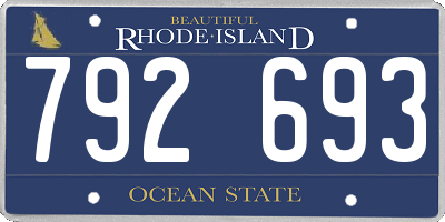 RI license plate 792693