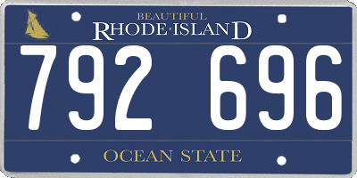 RI license plate 792696
