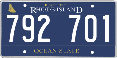 RI license plate 792701