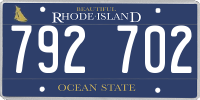 RI license plate 792702