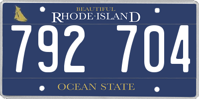 RI license plate 792704