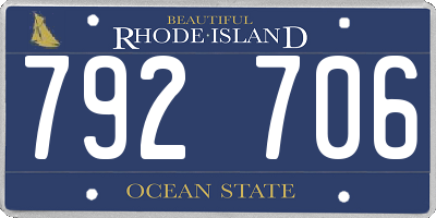 RI license plate 792706