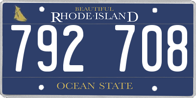 RI license plate 792708