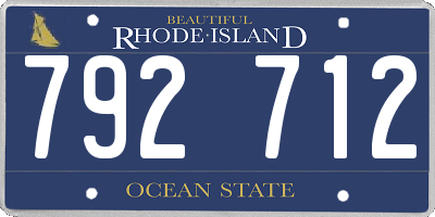 RI license plate 792712