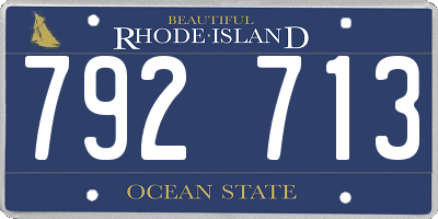 RI license plate 792713