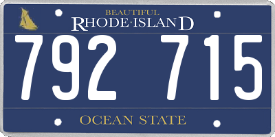 RI license plate 792715