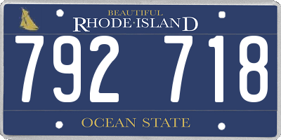 RI license plate 792718
