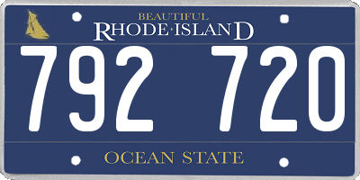 RI license plate 792720