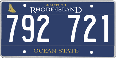 RI license plate 792721
