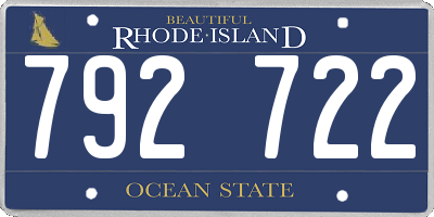 RI license plate 792722