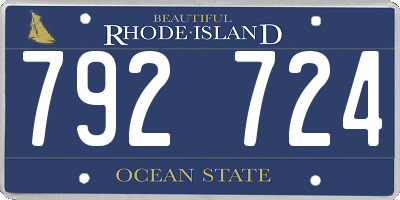 RI license plate 792724