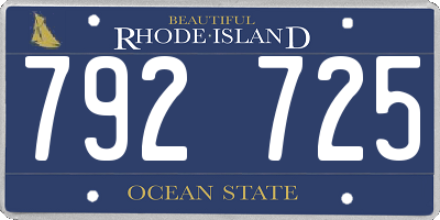 RI license plate 792725