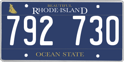 RI license plate 792730