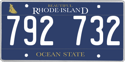 RI license plate 792732