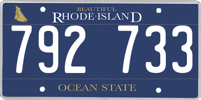 RI license plate 792733