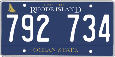 RI license plate 792734