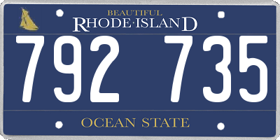 RI license plate 792735