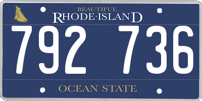 RI license plate 792736