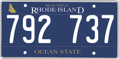 RI license plate 792737