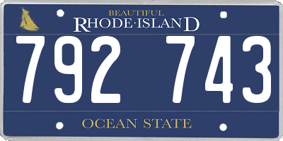 RI license plate 792743