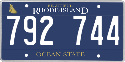 RI license plate 792744