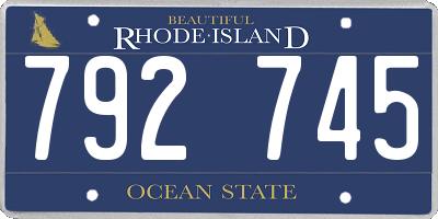 RI license plate 792745