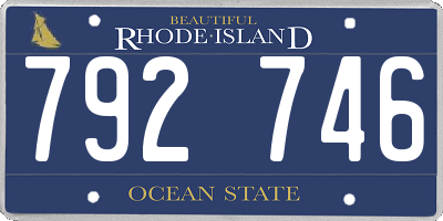 RI license plate 792746
