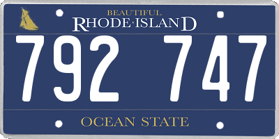 RI license plate 792747