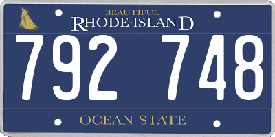 RI license plate 792748