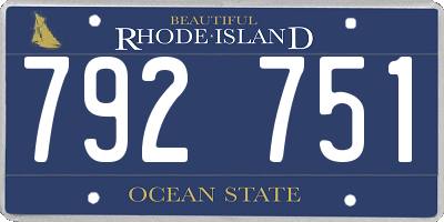 RI license plate 792751