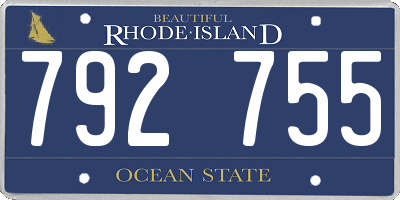 RI license plate 792755