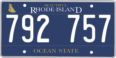 RI license plate 792757