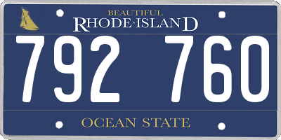 RI license plate 792760