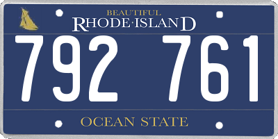 RI license plate 792761
