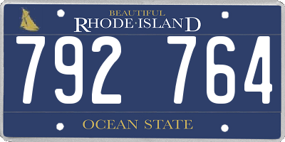 RI license plate 792764