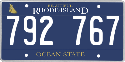 RI license plate 792767