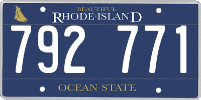 RI license plate 792771