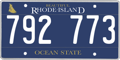 RI license plate 792773