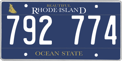 RI license plate 792774