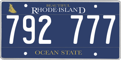 RI license plate 792777
