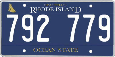RI license plate 792779