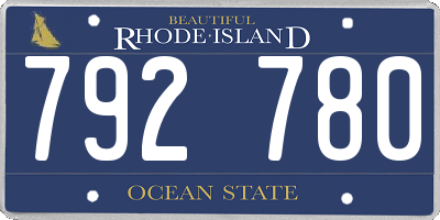 RI license plate 792780