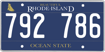 RI license plate 792786