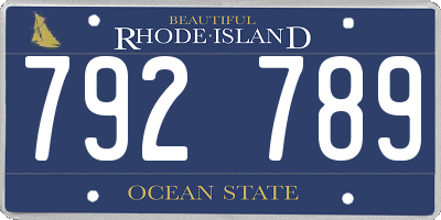 RI license plate 792789