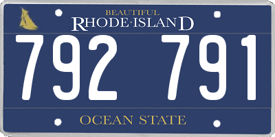 RI license plate 792791