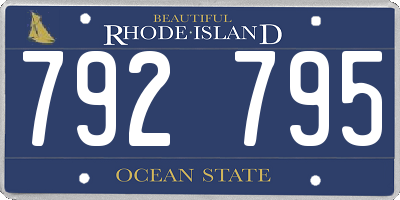 RI license plate 792795