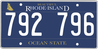 RI license plate 792796