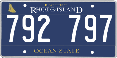 RI license plate 792797