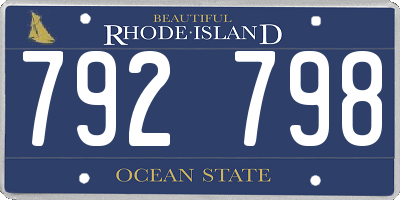 RI license plate 792798